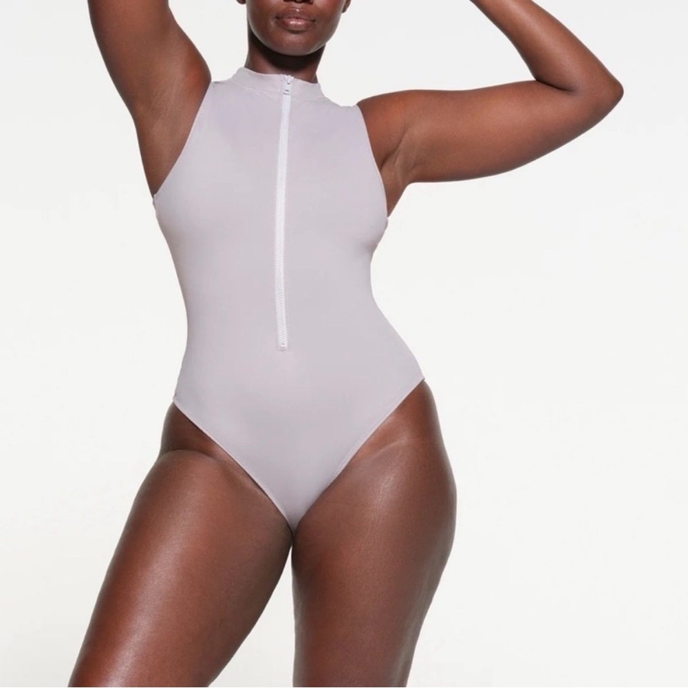 Skims Recycled Swim Sleeveless One Piece in Chrome Size XL NWT